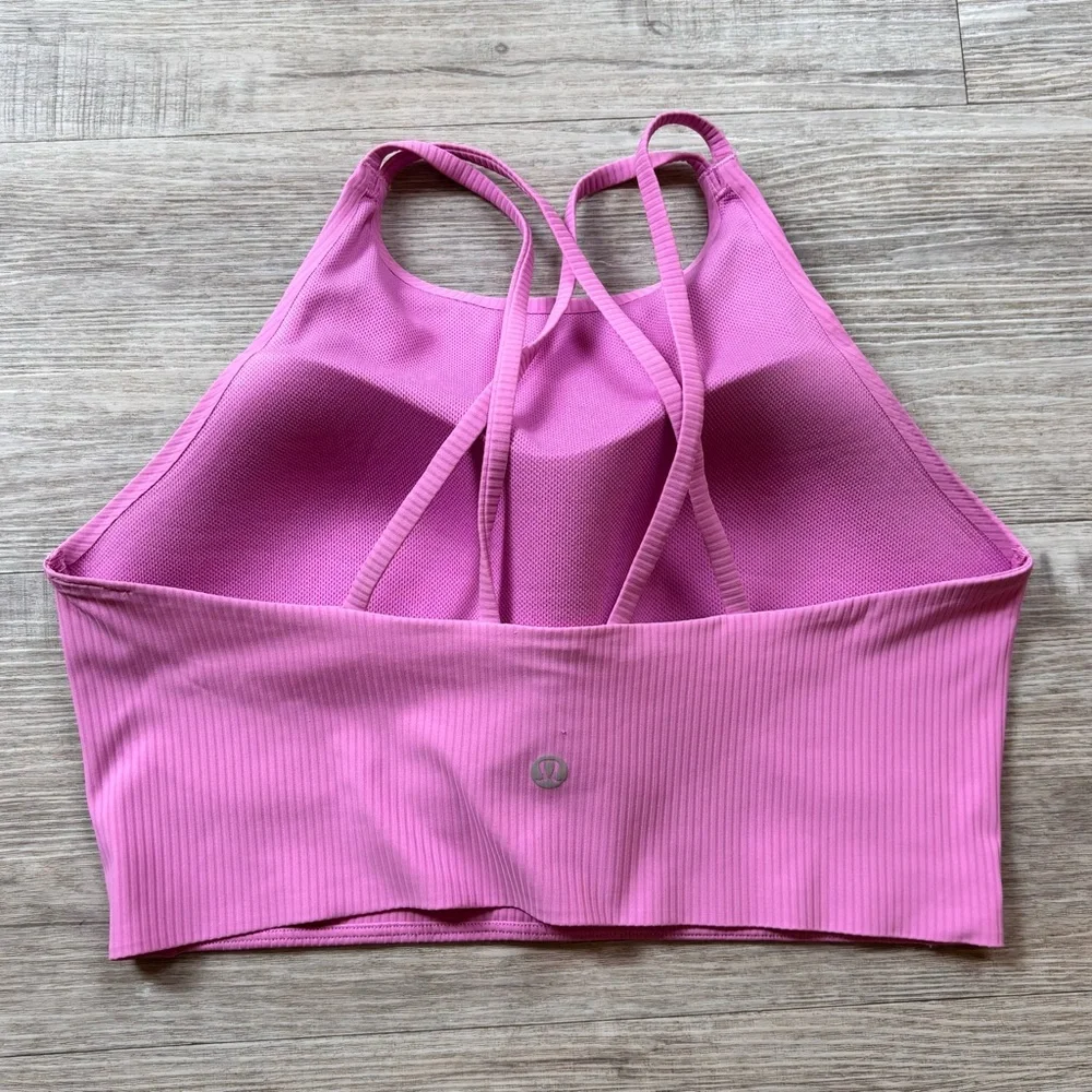 Lululemon Like a Cloud High Neck Ribbed Bra 10 Dahlia Mauve - Picture 3 of 6